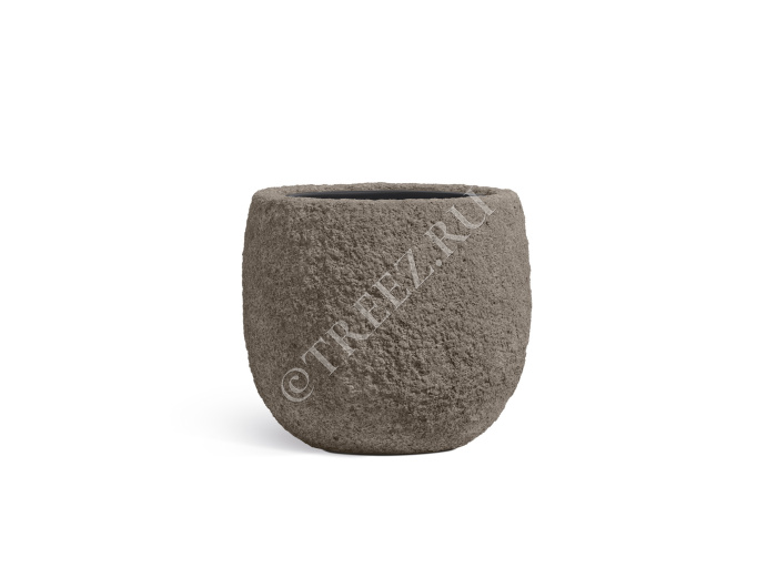 Кашпо TREEZ Effectory - Terra - Чаша classic - Серый беж фото