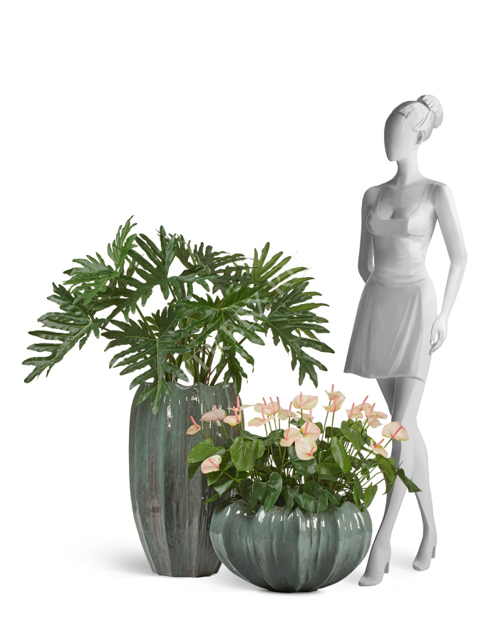 Кашпо TREEZ Effectory - Aura - Высокая Кашпо-ваза - Изумрудный лак фото