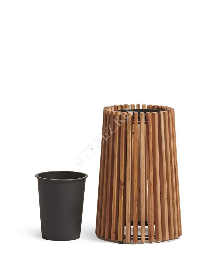 Кашпо TREEZ Effectory - Timberline - Высокий перевёрнутый конус - Тёмное дерево фото