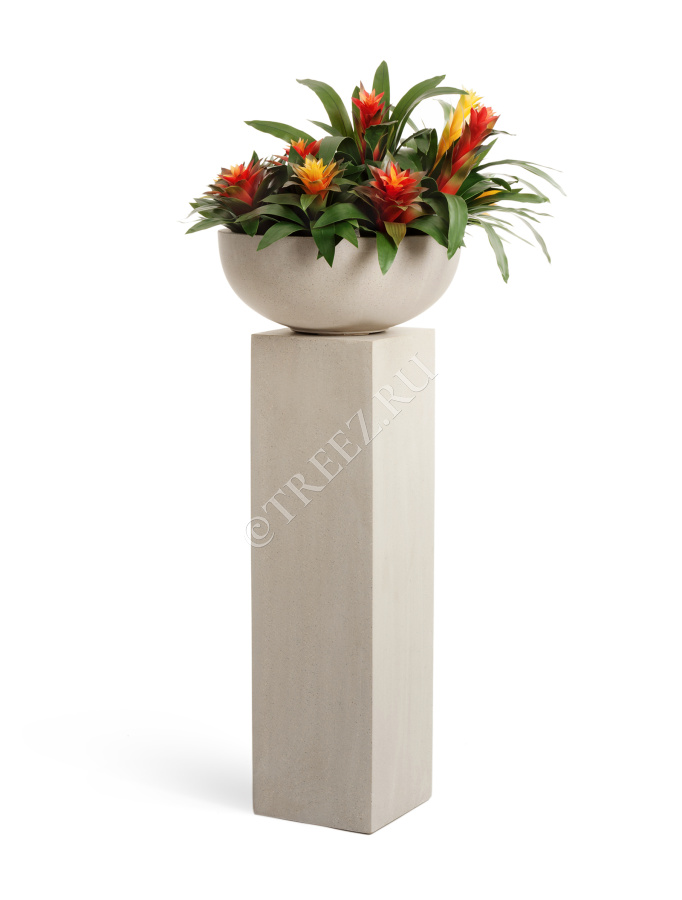 Кашпо TREEZ Effectory - Beton - Колонна - Белый песок фото