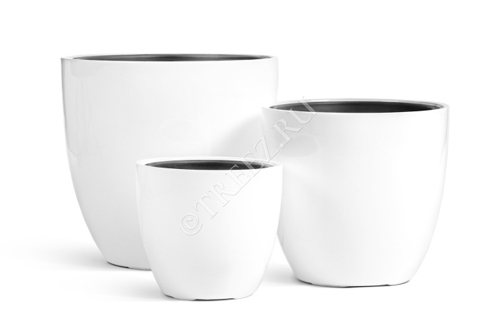 Кашпо TREEZ Effectory - Gloss - Округлый конус - Белый глянцевый лак фото