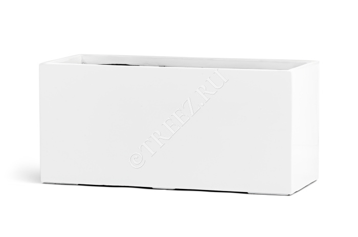 Кашпо TREEZ Effectory - Gloss - Низкий прямоугольник - Белый глянцевый лак фото