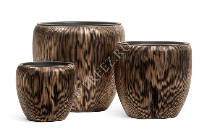 Кашпо TREEZ Effectory - Wow - Конус-Чаша - Тёмное матовое золото фото