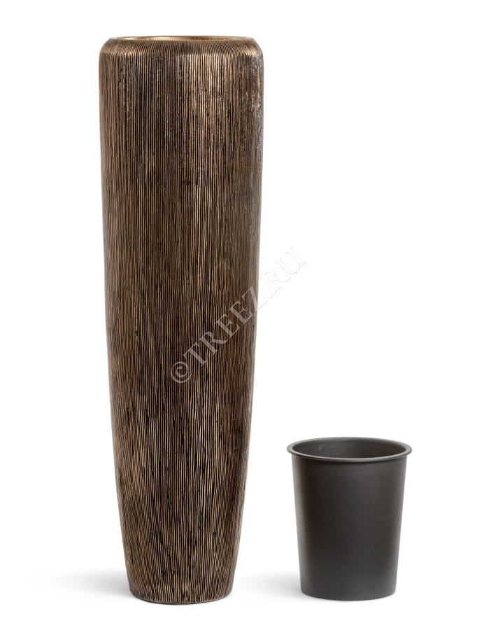 Кашпо TREEZ Effectory - Wow - Высокий конус Design - Тёмное матовое золото фото