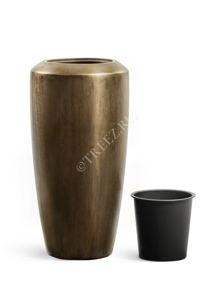 Кашпо TREEZ Effectory - Metal - Высокий конус Design - Чернёная бронза фото