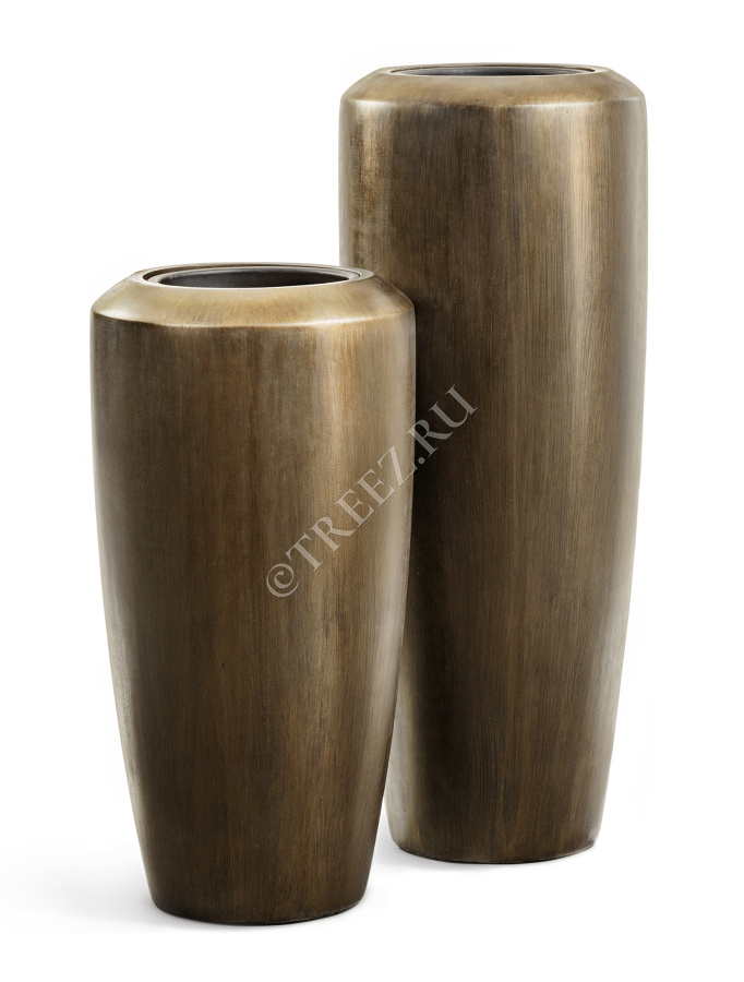 Кашпо TREEZ Effectory - Metal - Высокий конус Design - Чернёная бронза фото