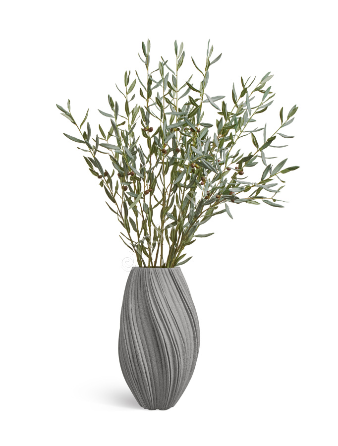 Сет № 91 - Композиция с ветками оливы в кашпо Treez Effectory Dune фото