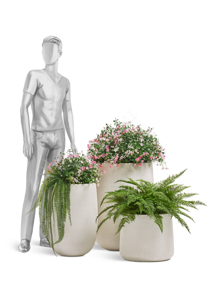 Сет № 111 - Композиция с альпийским разнотравьем в кашпо Treez Effectory Fine Rock фото