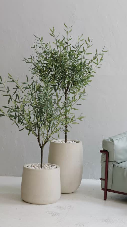 Кашпо TREEZ ERGO - Fine Rock - Чаша Cone - Белый камень фото