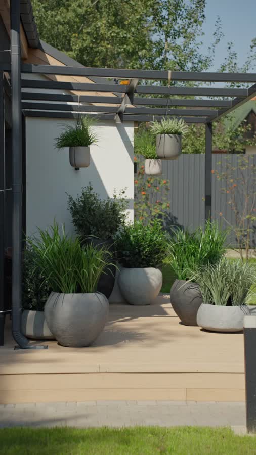 Кашпо TREEZ Effectory - Organic - Высокая чаша - Тёмно-серый камень фото