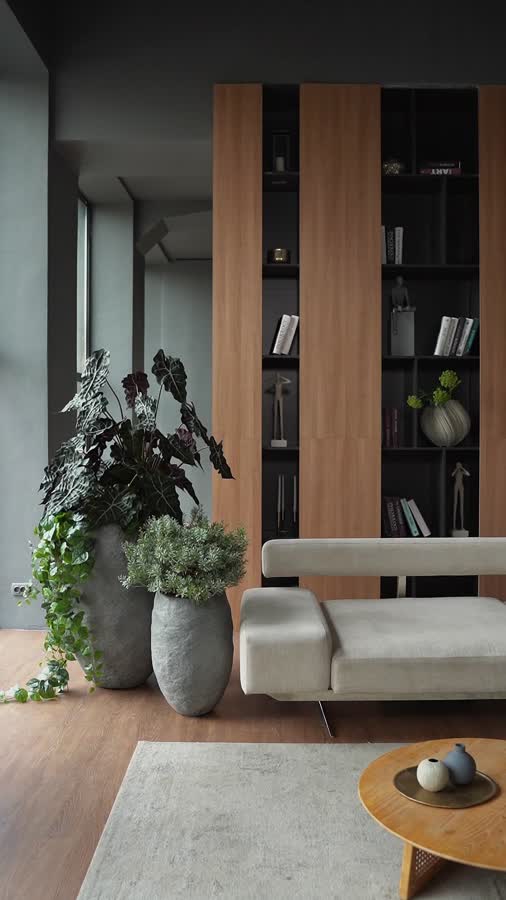 Кашпо TREEZ Effectory - Organic - Высокая чаша - Серый ледник фото