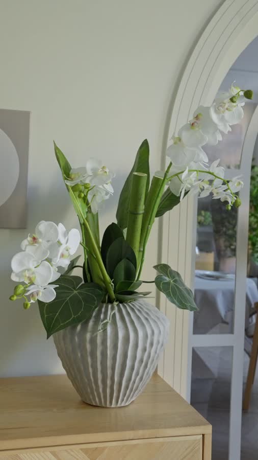 Кашпо TREEZ Effectory - Moho - Сферическая Design-ваза - Белый песок фото